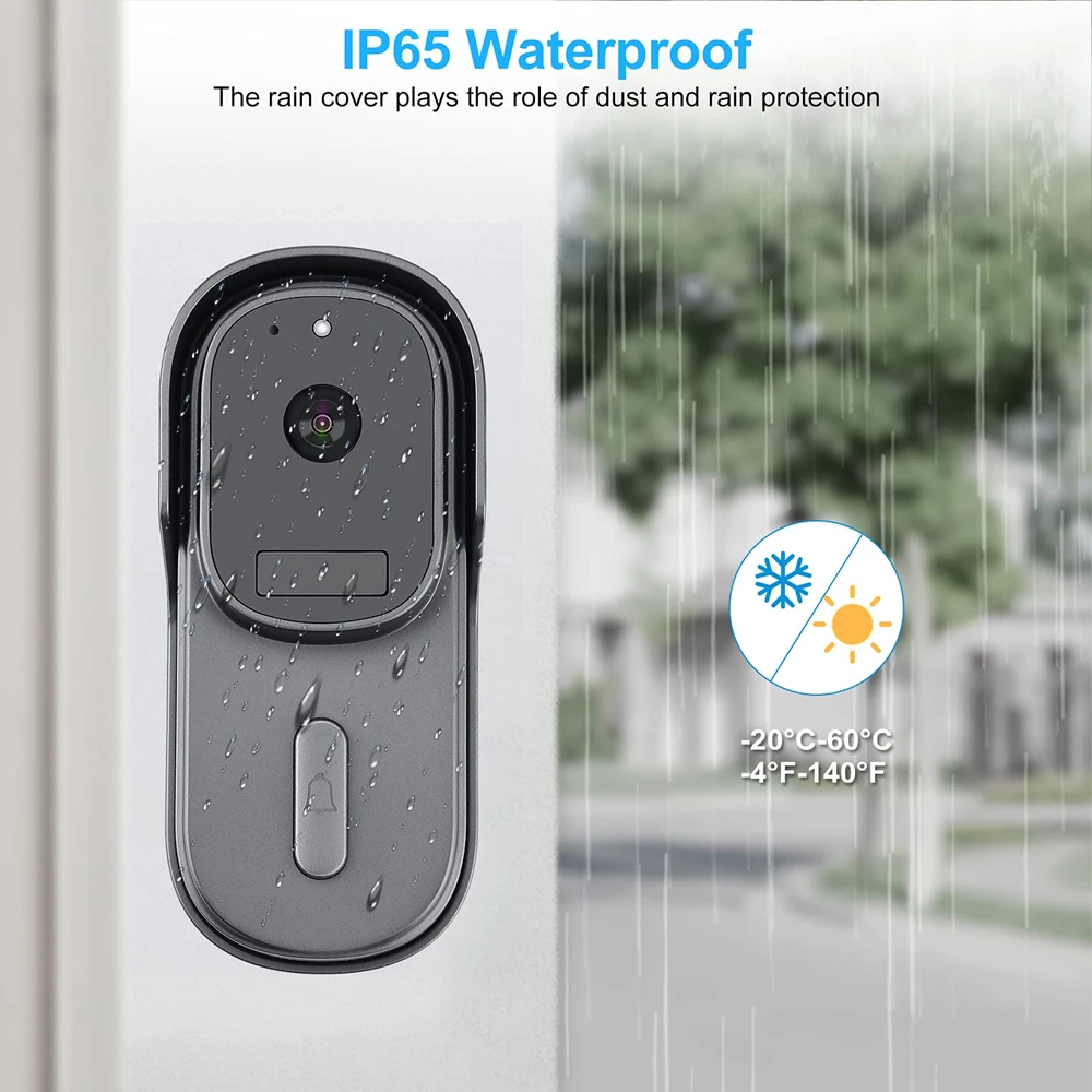 wifi video door phone Tuya Video Doorbell WiFi Wireless Wired DoorBell DC AC Battery Powered 1080P Camera Waterproof Smart Home Work with Alexa Google audio intercom system