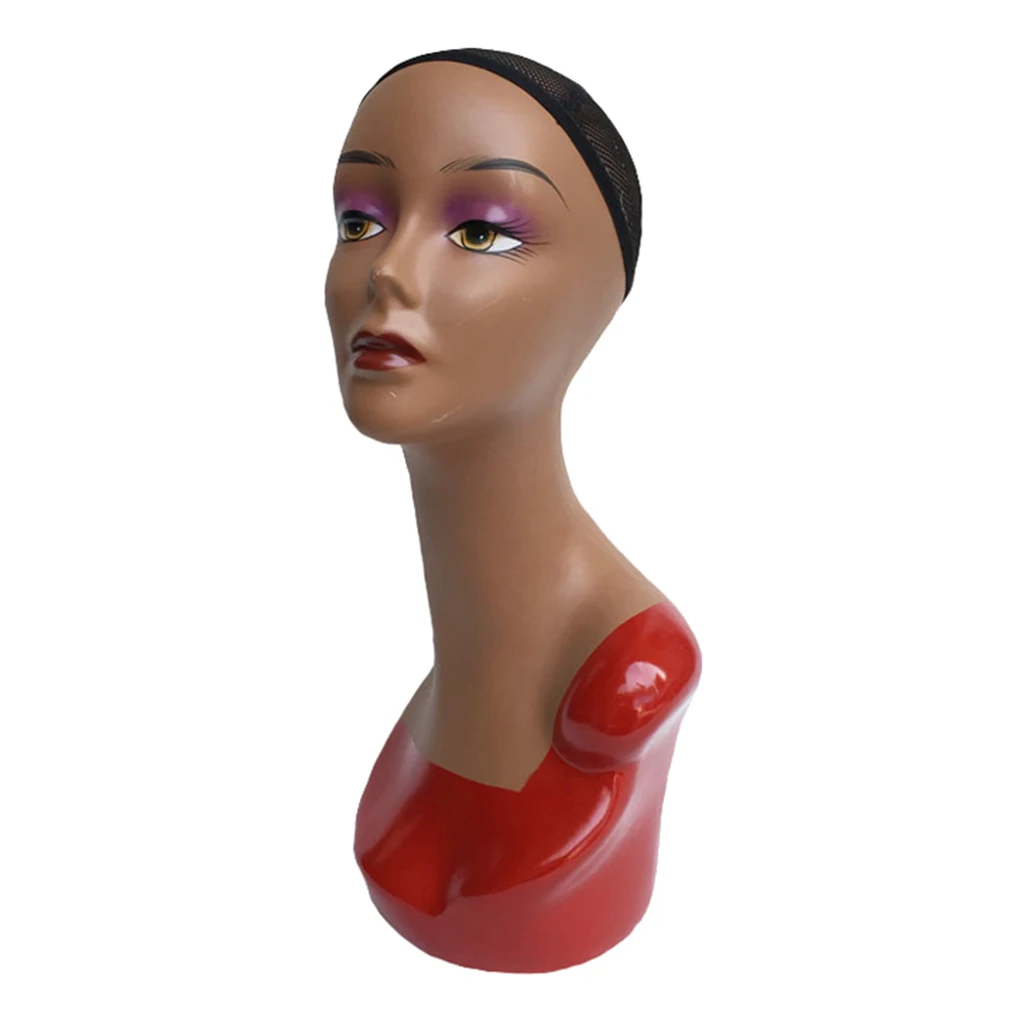  Afro American Mannequin Head for Wigs Black Mannequin Head with  Female Face Bald Mannequin Head for Making Wigs : Arts, Crafts & Sewing