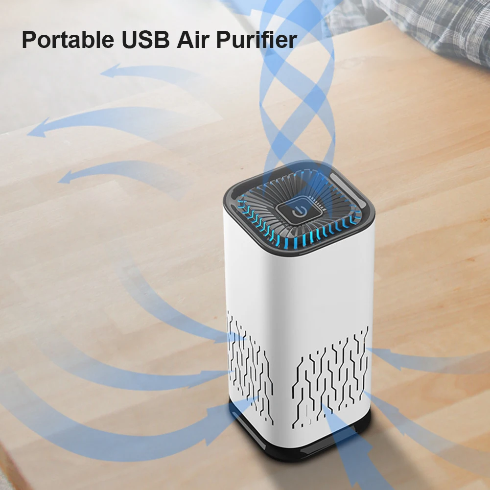 Air Purifier Portable Usb Car Negative Ion With Hepa Deodorant Filter Household For Home Office Desktop