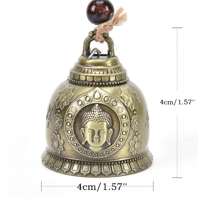 Antique Mini Brass Bells Copper Sculpture Pray Buddha Fengshui Bell  Invitation Buddhism Chinese Guanyin Bell India