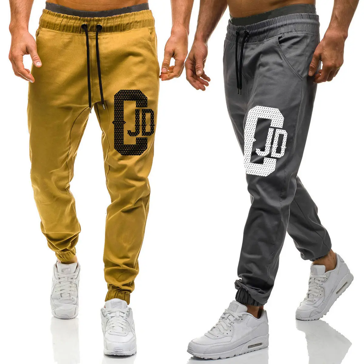 

Fashion Men Joggers Sweatpants 0-character Printing Design Solid Color Elastic Waist Sports Long Pants Streetwear Tracksuit