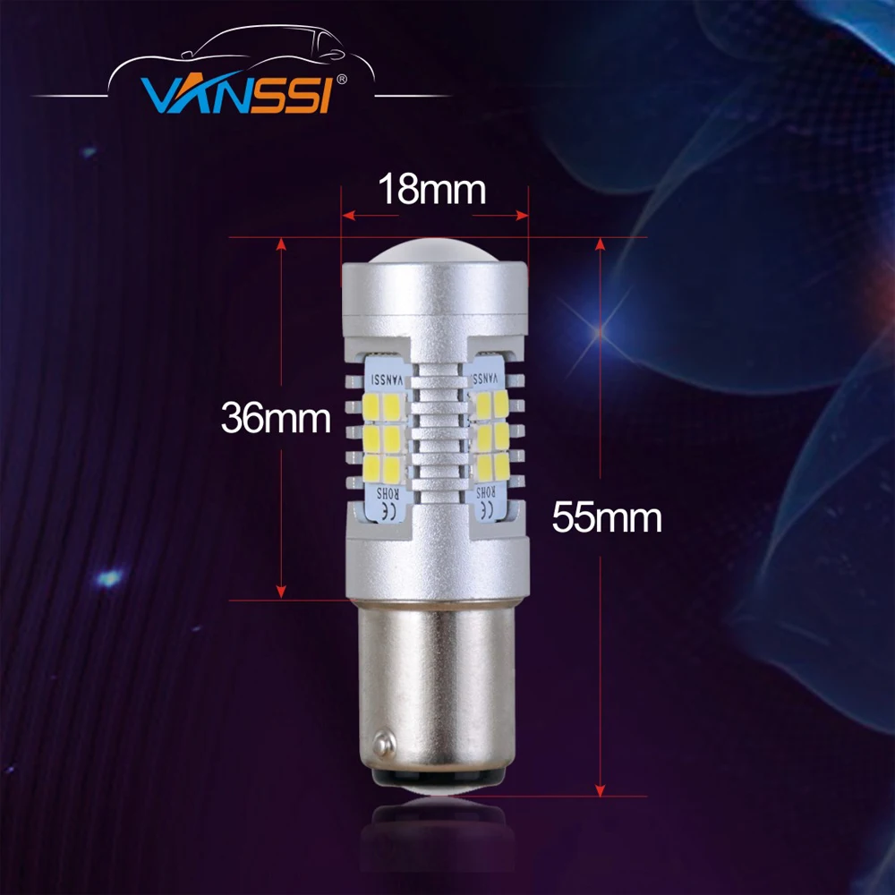 VANSSI 2 шт PY21/5W BAZ15D 1157 светодиодный ные светильник пы Автомобильные светодиодные