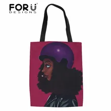 FORUDESIGN/сумка Eco для Защита окружающей среды защитный хозяйственные сумки женский, черный для девочек в африканском стиле Сумки-холсты женские большие сумки для шоппинга Bolsa