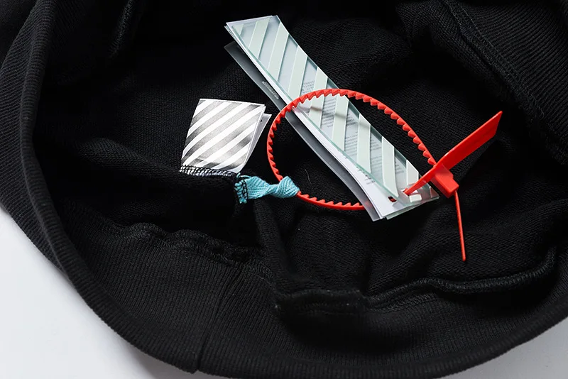 Off-white осень зима светоотражающий пуловер с капюшоном длинный рукав толстовка