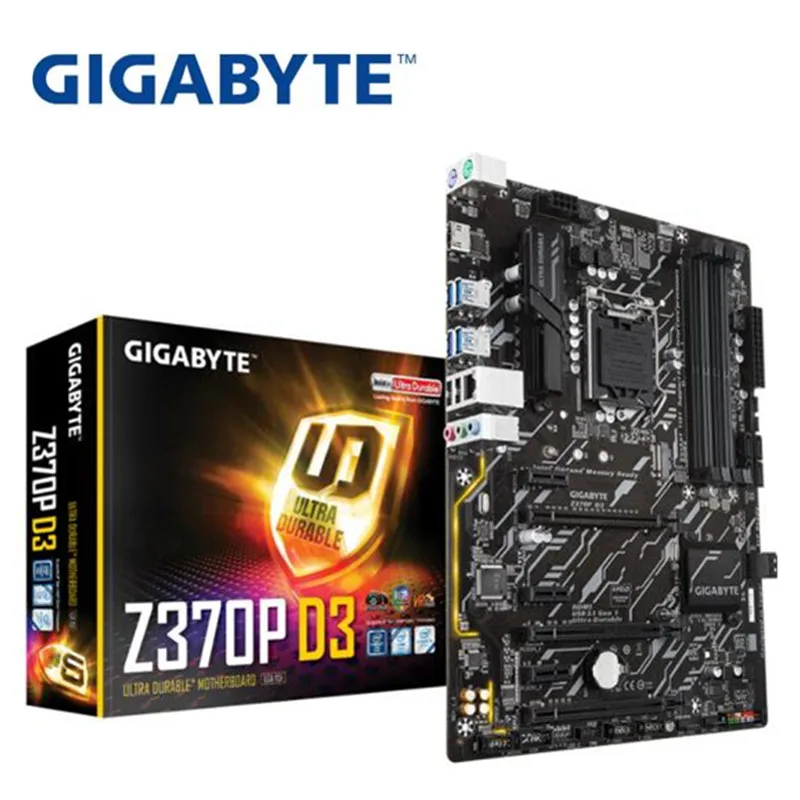 Для Gigabyte GA Z370P D3 оригинальная новая материнская плата Z370 Socket LGA 1151 DDR4 USB3.0 SATA3.0 DVI +