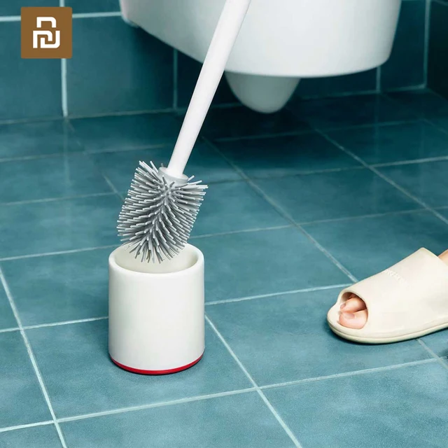 Original Youpin Yijie TPR Toilet Brushes and Holder Cleaner Set Silica Gel Floor-standing Bathroom Cleaning Tool Accessories Gadget cb5feb1b7314637725a2e7: White