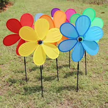 

6pcs Single-Laye Six Leaf Windmill Wind Spinner Garden Yard Decoration Kids Toys M68E