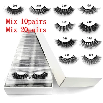 

Wholesale 10~100pairs of no box natural eyelashes 3D mink hair handmade dramatic eyelashes 10 styles of cruelty free mink lashes