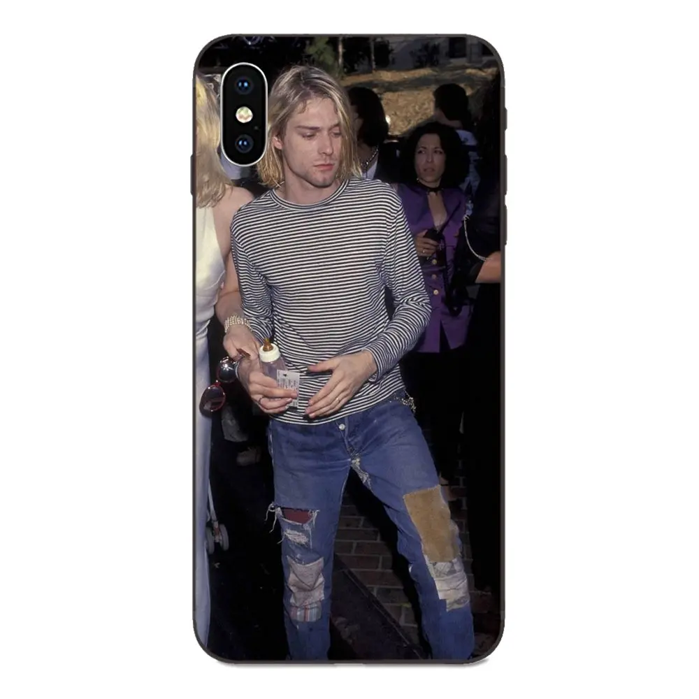 Для Apple iPhone 4 4S 5 5S SE 6 6S 7 8 Plus X XS Max XR мягкий чехол для мобильного телефона Nirvana Kurt Cobain - Цвет: as picture