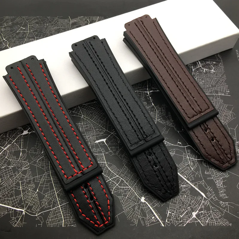 Ремешок силиконовый для наручных часов резиновый браслет Hublot Fusion с застежкой