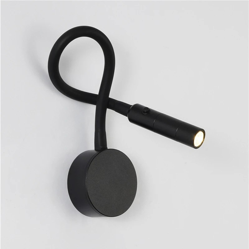 LED Light LED Wall Lamp Wall Light LED Reading Light 1W 3W Gooseneck Flexible LED Reading Wall Lights With Switch Adjustable Bedroom Bedside Sconces Wall Mounted Study Lamps Fixture