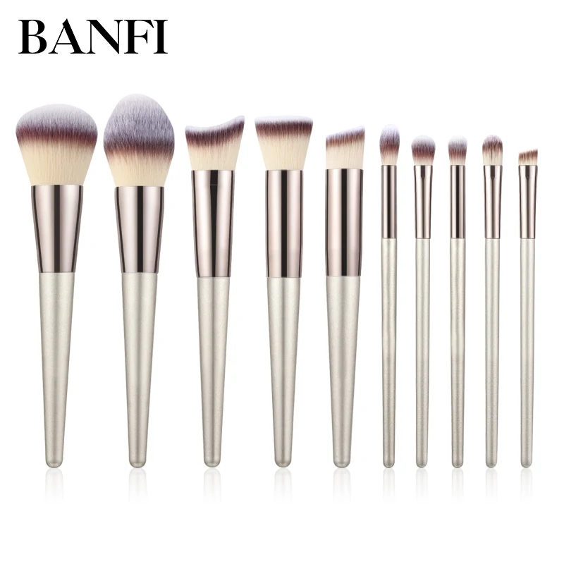 

Luxury Makeup Brushes Set 10pcs For Foundation Powder Blush Eyeshadow Concealer Lip Eye Make Up Brush Cosmetics Beauty Tools