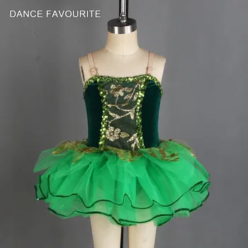 

Dark Green Velvet Bodice Ballet Tutu Girl Stage Performance dance Costume Kid Jazz & Tap Costume Ballet Tutu
