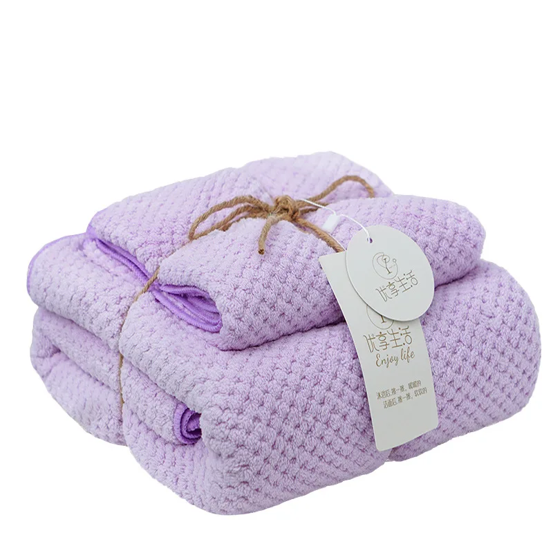 Новинка, банное полотенце из кораллового флиса с ананасом, набор полотенец для взрослых, повседневное полотенце, пляжное полотенце,, логотип на заказ - Цвет: Фиолетовый