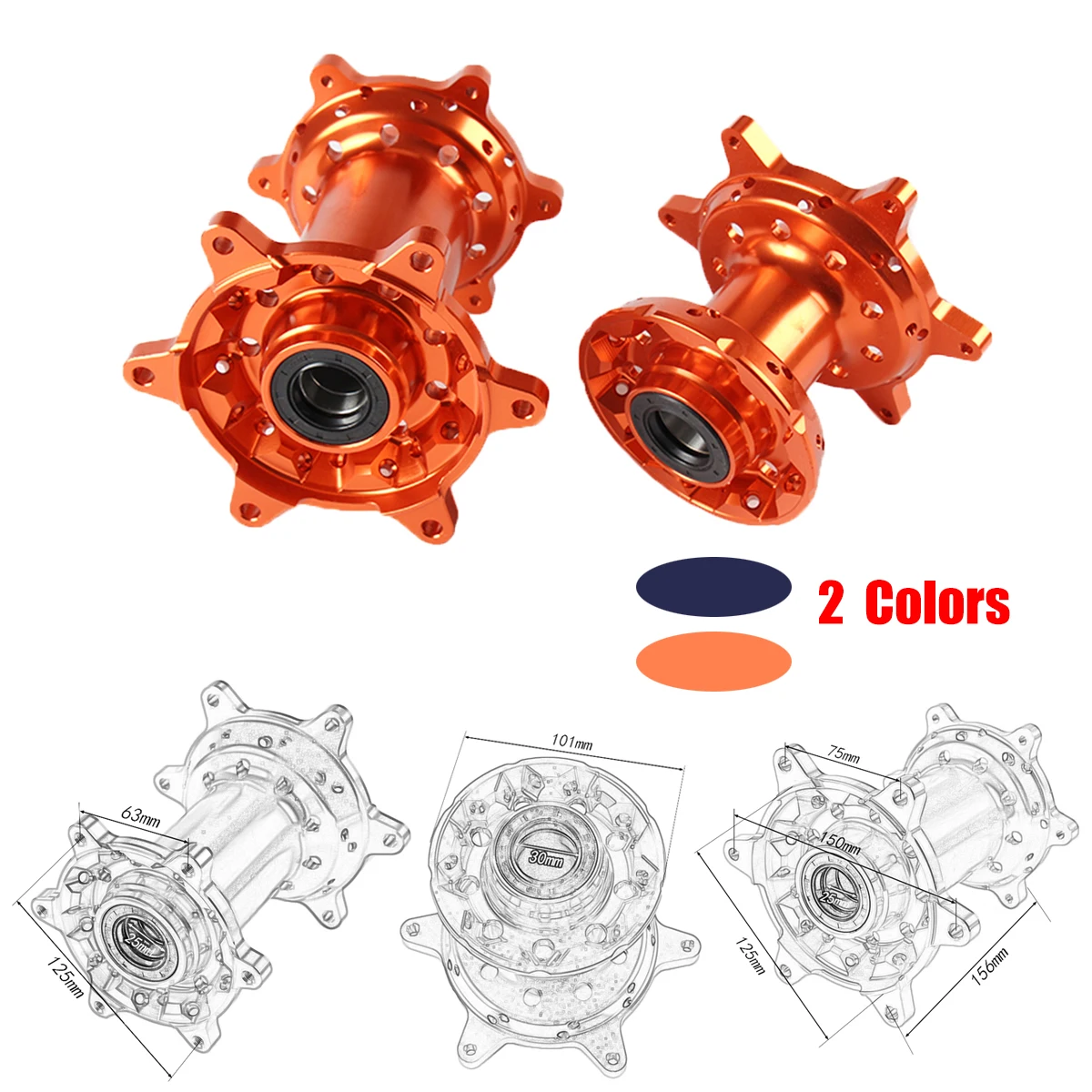 Motorcycle Front And Rear Wheels Hubs Set For SX SXF XC XCW EXC EXCF XCF 125 150 200 250 300 350