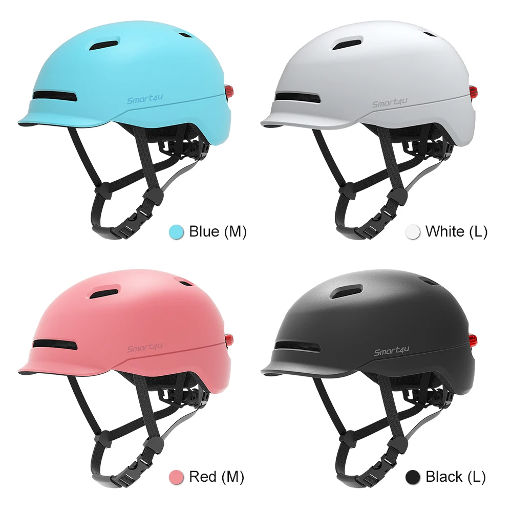 

Smart4u Waterproof Smart Flash Bicycle Helmets Matte Long Use Helmet Back Light Mountain Road Scooter For Men Women