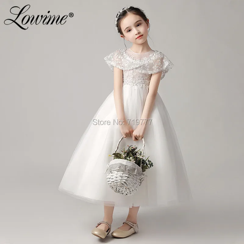 Vestido De Daminha/Новинка года; платье до середины икры с голубыми цветами для девочек; платья для причастия; фатиновые пышные платья для девочек