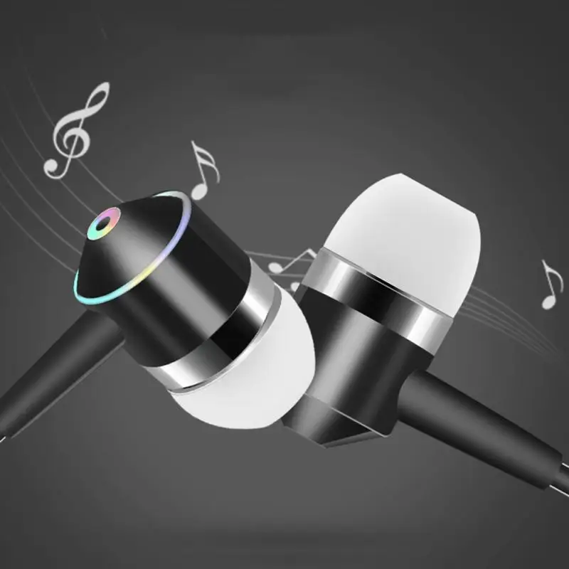 3 5mm Jack In Ear Wired Earphone Stereo Bass Headset Metal Earbuds Wired Control Earphone With Micophone