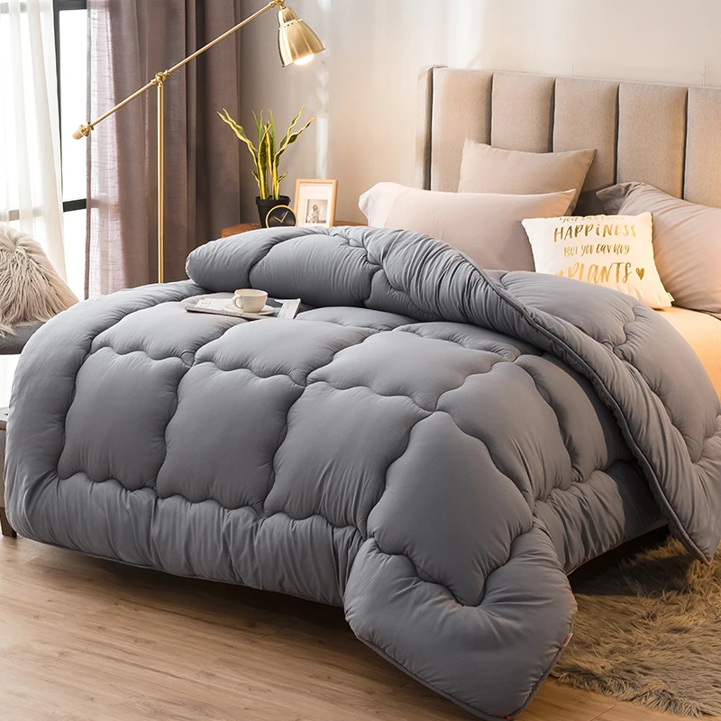 

Very Warm Washed Silk Quilt Duvet Smooth And Soft Comforter For Winter Queen King Size Blanket Simple Style Comforter Quilt