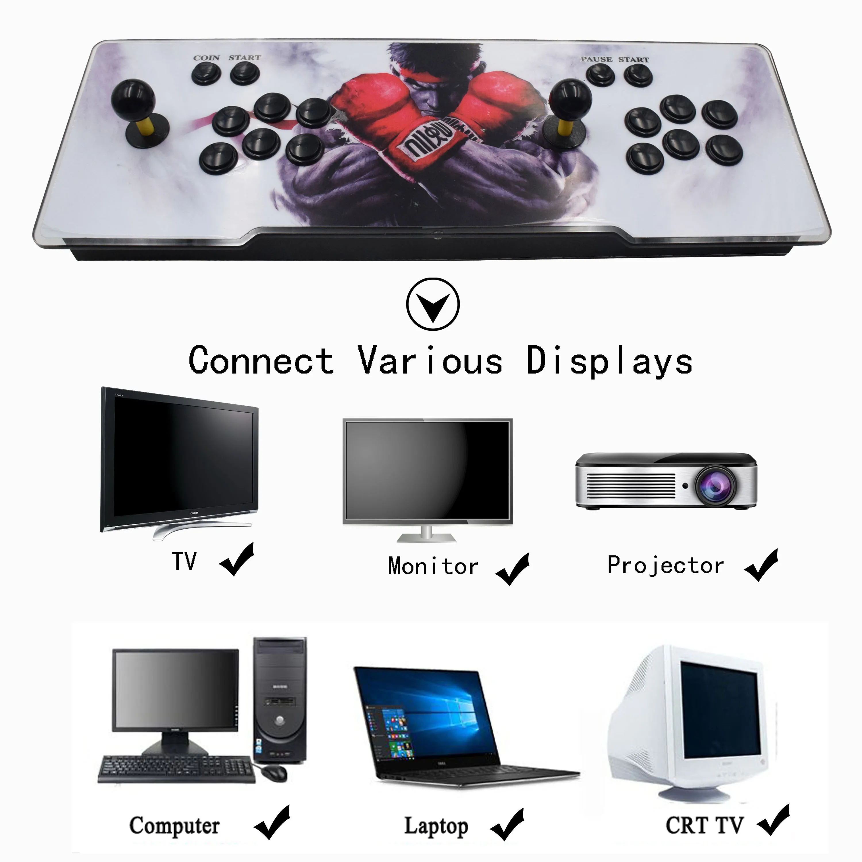 Pandora Treasure 3D 2350 аркадная игровая консоль для ТВ ПК PS3 монитор Поддержка HDMI VGA USB с паузой Pandora видео аркадная машина