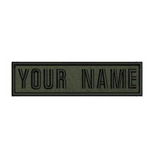 Fundo verde do exército 10x2.5cm bordado nome personalizado texto remendo listras crachá ferro ou costurar ou remendos de velcro