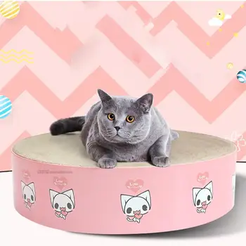 

1Pc Cat Toy Scratching Board Resistant Board Toy Wear-Resistant Board Corrugated Cat Scratch Board Toy Pink