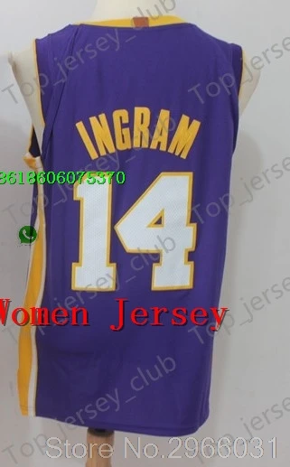 А+++ качество для взрослых женщин#23 Леброн Джеймс 2 Lonzo Ball 0 Kyle Kuzma 14 Брэндон Инграм Джерси Лос-Анжелес - Цвет: for Women