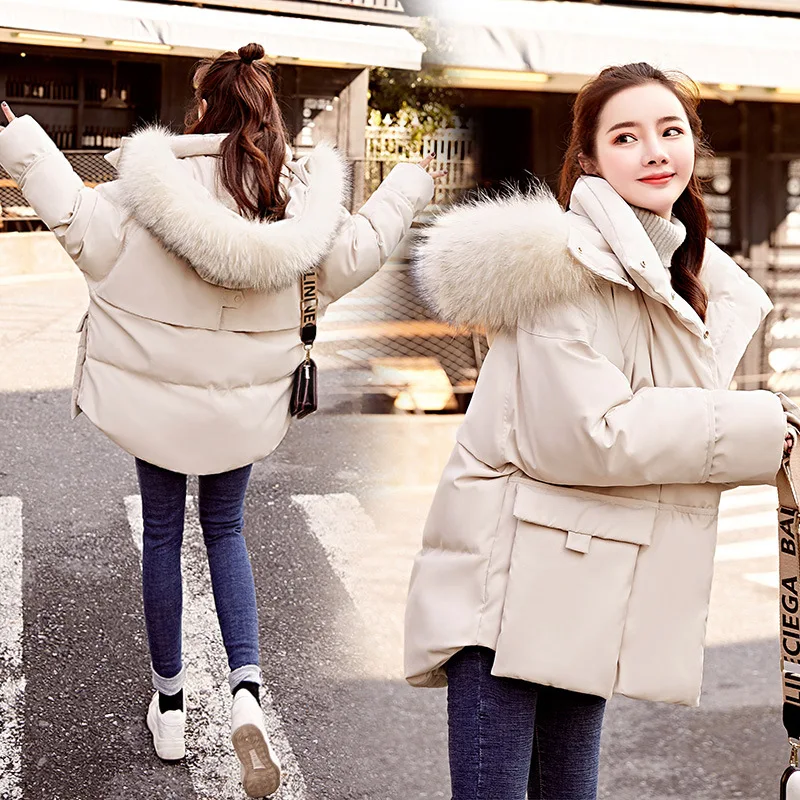 

Pocket Zipper Hooded Short Simple Cool Cotton-padded Clothes 2018 Winter Casual Fashion Comfortable Long Sleeve