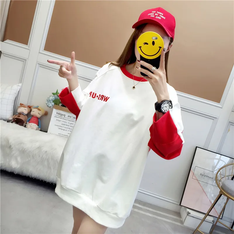 Корейские свободные толстовки, пуловер, Топ с длинным рукавом, Kawaii, Harajuku, толстовки, весна-осень, женские толстовки