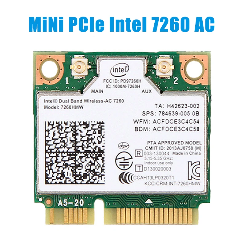 Беспроводная карта Intel 7260 AC Wifi 1200 Мбит/с 7260HMW мини PCI E 2 4G/5 ГГц Bluetooth 4 0 адаптер 802.11ac