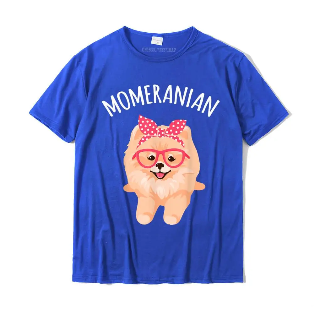 Group Design T-Shirt for Men 100% Cotton Thanksgiving Day Tops Tees Customized Tops & Tees Short Sleeve New Coming Round Collar Funny Pom Pomeranian Mom Gift For Women T-Shirt__MZ16669 blue