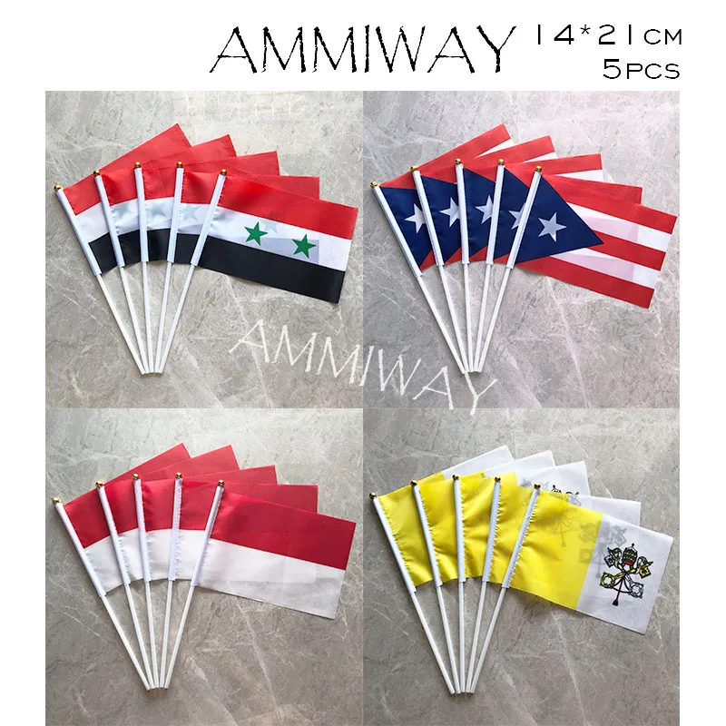 AMMIWAY 14x21 см 5 шт. сирийский Пуэрто-Рико ручной флаг акция оптовая продажа