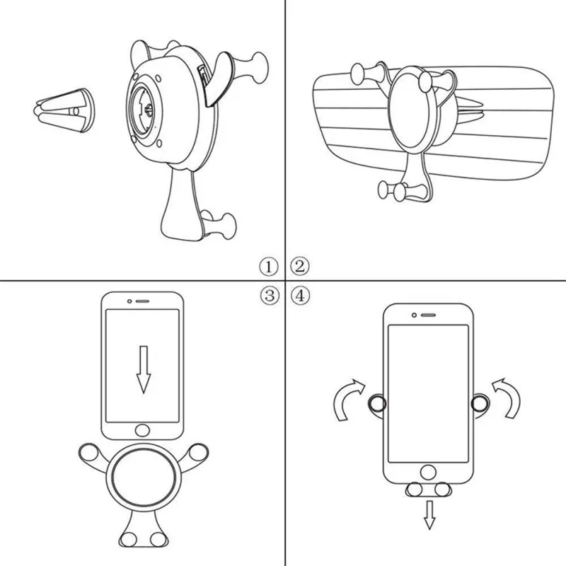 Автомобильный датчик тяжести держатель телефона улыбка Панда автомобильный выход автомобильный телефон навигационный кронштейн вентиляционное отверстие крепление сотовый смартфон держатель