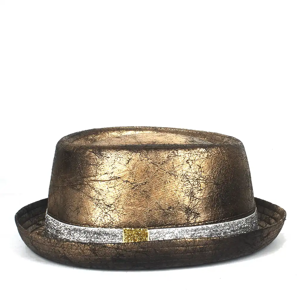 gold fedora hat