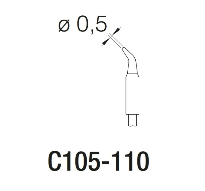 JBC тонкий Изогнутый наконечник сопла Железный сердечник C105-110 паяльник головка
