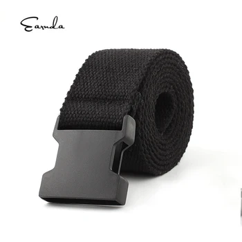 

Earnda Trendy Belt Canvas Casual Wild Woven Belt Men and Women Belt Youth Without Metal Automatic Buckle Student