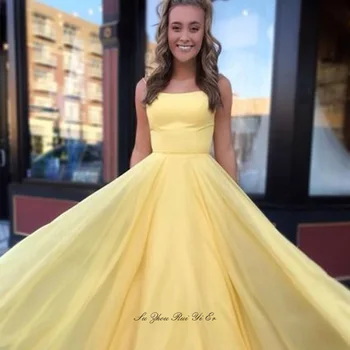 

Spaghetti Straps Prom Dresses 2019 Lace Up Back Long Dress For Party Chiffon Floor Length A-line Formal Evening Gown For Women