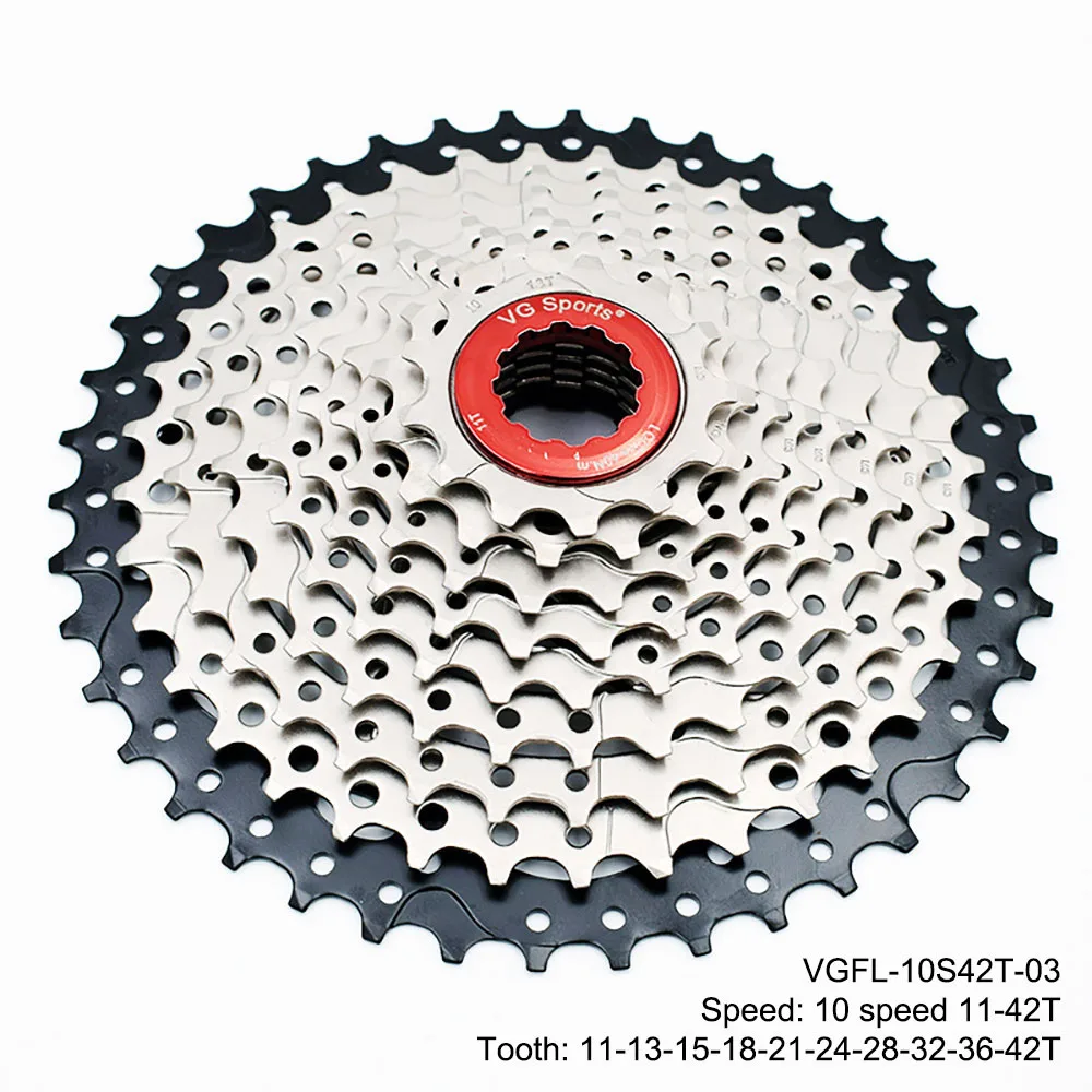 MTB велосипедная кассета 10 скоростей 11-42T Серебряная велосипедная кассета маховик 10S 10V CNC стальная Запчасти для горного велосипеда