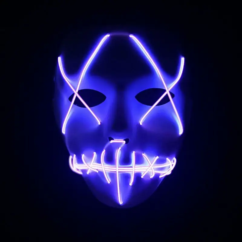 FV0247Z Voice-activated Demon Ghost Face Mask Festival Bar Halloween Glowing Mask Party Performance Fearsome Night Light Mask - Цвет: FV0247Z