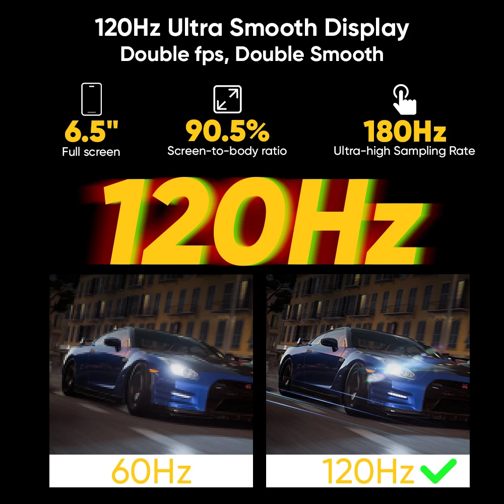 realme 7 Dual 5G Mobile Phone 6.5 Inch 120Hz Screen Dimensity 800U CPU Smartphone Android 10 6GB 128GB Cellphone 30W Dart Charge