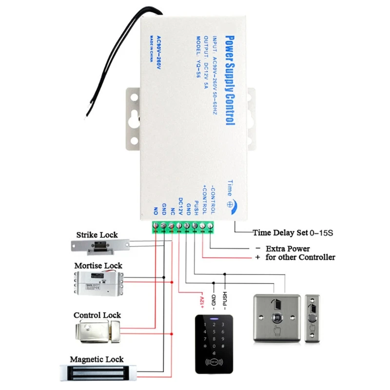 N0HC Multifunctional Access Control Power Supply for Door AC 110-220V to DC 12V Dual Heat Sink Temperature Resistant | Безопасность и