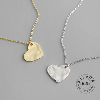 

Real 925 Sterling Silver Classic Cute heart Choker Necklace Minimalist Fine Jewelry For Women Birthday Party Accessories