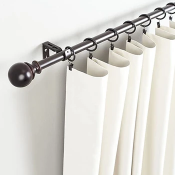 

40Pcs Rustproof Drapery Matte Stainless Steel Metal Curtain Rings with Clips 1.5 Inch Drapery Rings, Vintage Black