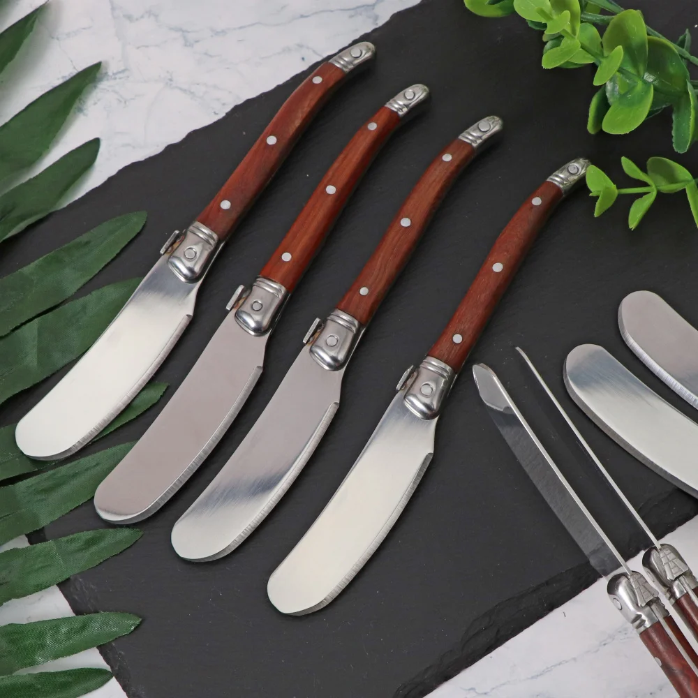 Vintage Rosewood Handle Jam Knife Stainless Steel Western Food Toast Knife  Butter Spatula Cheese Knife Korean