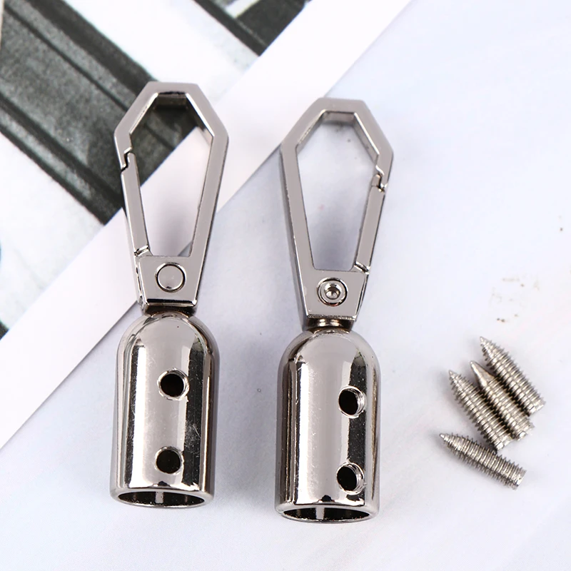 2pcs  Handbag Tassel Cap Clasp Hook Connector Bag Hanger Metal Buckles Bags Strap Stopper Cord Lock DIY Accessories