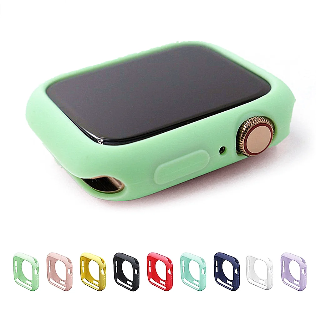 Защитный чехол для Apple Watch 1 2 3 4 5 поколения из ТПУ часов конфетного цвета 38 42 40 44 мм |