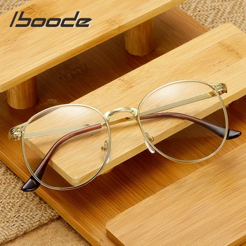 

iboode Women Men Metal Glasses Frame Optical Vintage Retro Clear Lens Myopia Eyewear Frames for Men Transparent Lens Spectacles