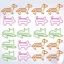 Pinces à pinces colorées en forme d'animal, 30 pièces, support fournitures, accessoire pour la maison, le bureau, l'école (chat et chien un)