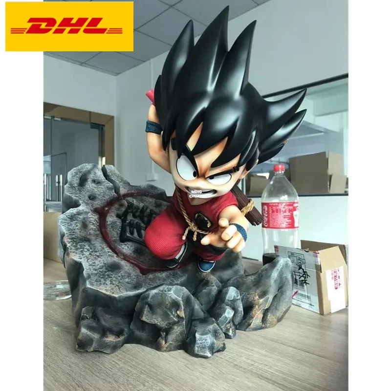 2" Статуя Dragon Ball Супер Saiyan Son Goku бюст Kakarotto полная длина портрет мультфильм анимационная фигурка GK игрушечная Коробка 50 см V378 - Цвет: Черный