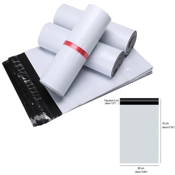 

50X70cm Courier Bag 25/50/100pcs Self-seal Mailbag Plastic Poly Mailing Envelope Waterproof Postal Shipping Storage Bags White
